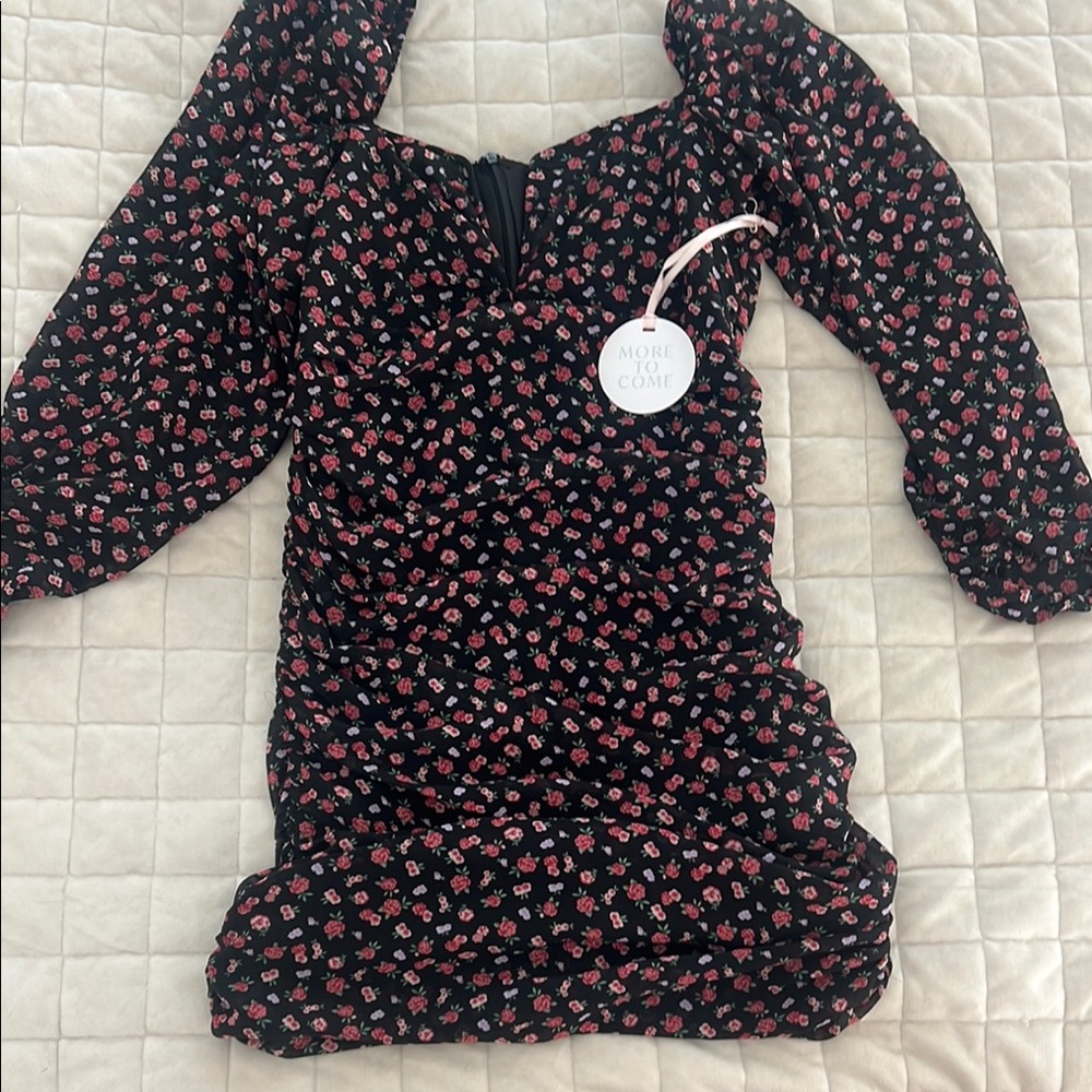 NWT Revolve More to Come Floral Black and Pink Dress